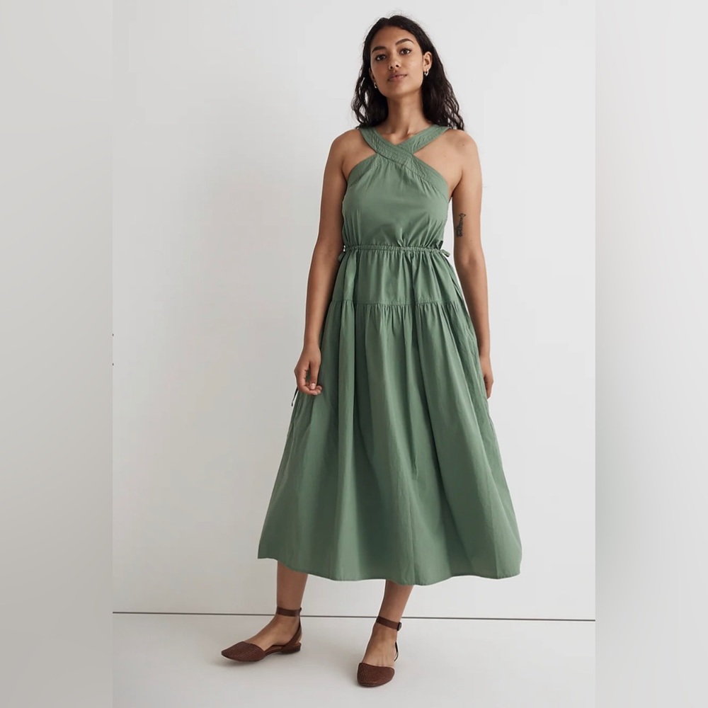 Madewell Green Halter Midi Dress